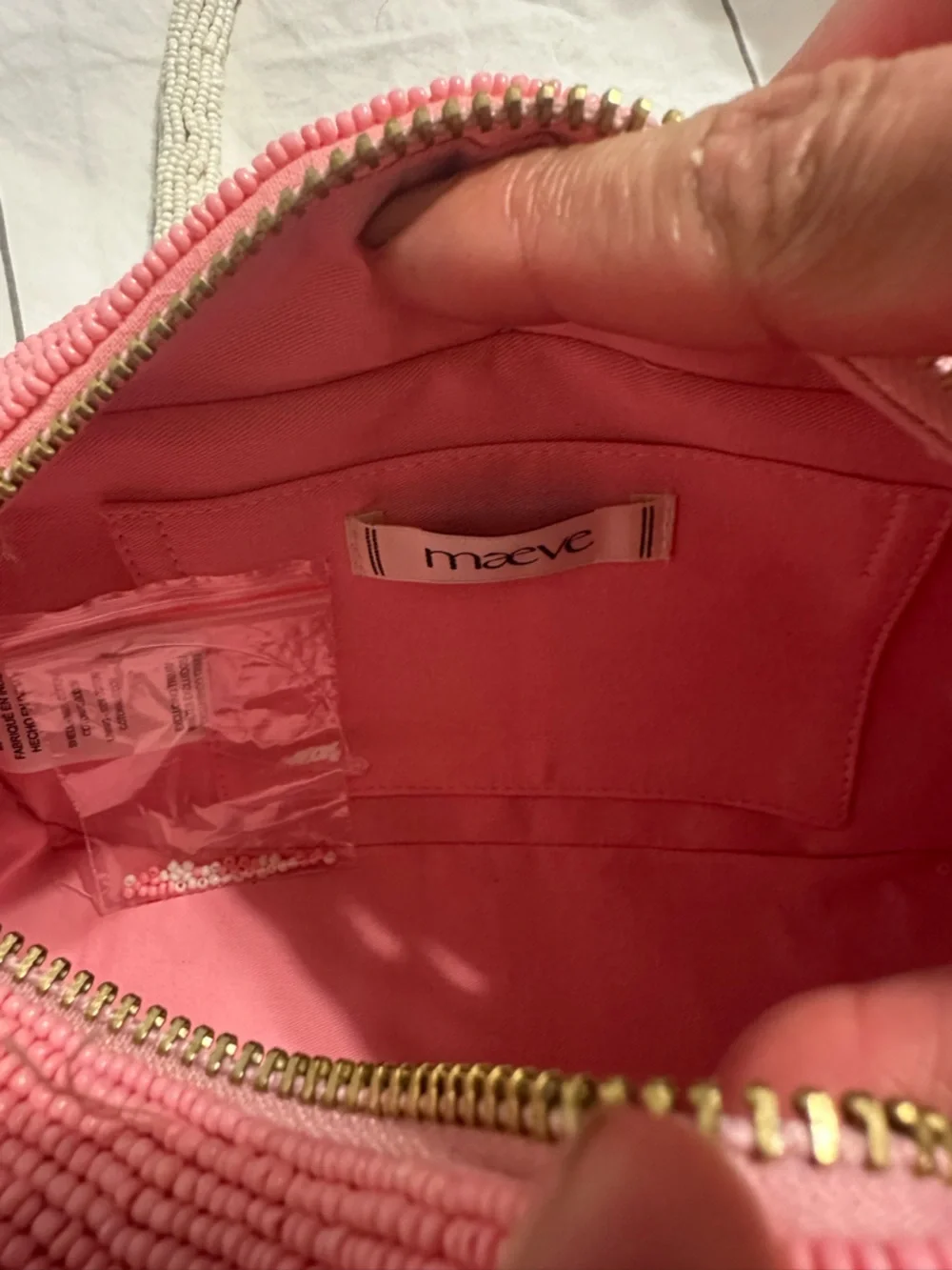 NWT Anthropologie Box-Shaped Bag Pink Stripe - Picture 6 of 6